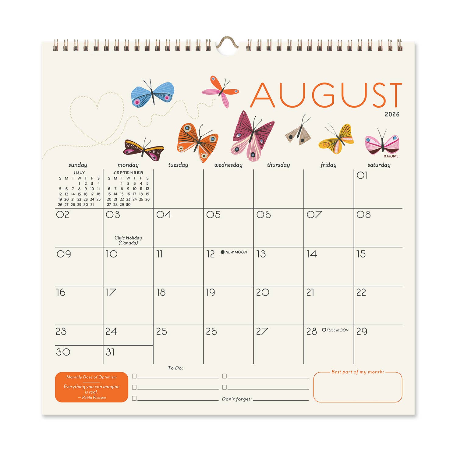 Seedlings - Wholesale Calendar - 2026 Seedlings Garden Party 12 Month Classic Grid Calendar4