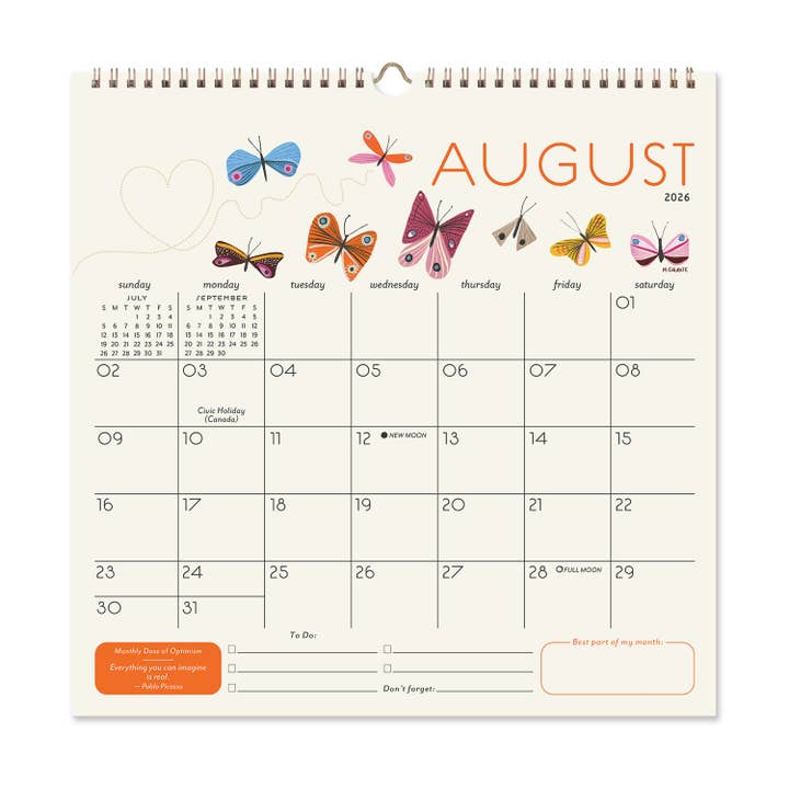 Seedlings - Wholesale Calendar - 2026 Seedlings Garden Party 12 Month Classic Grid Calendar4