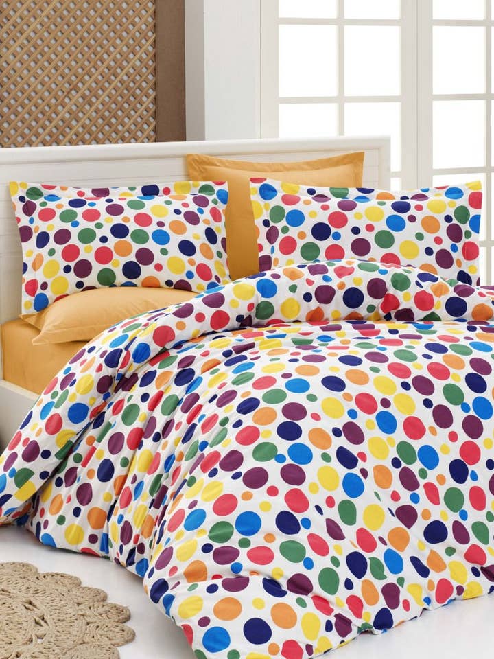 Parure de lit 4 pièces avec housse de couette Rainbow Baloon pour la vente par SannasDecor