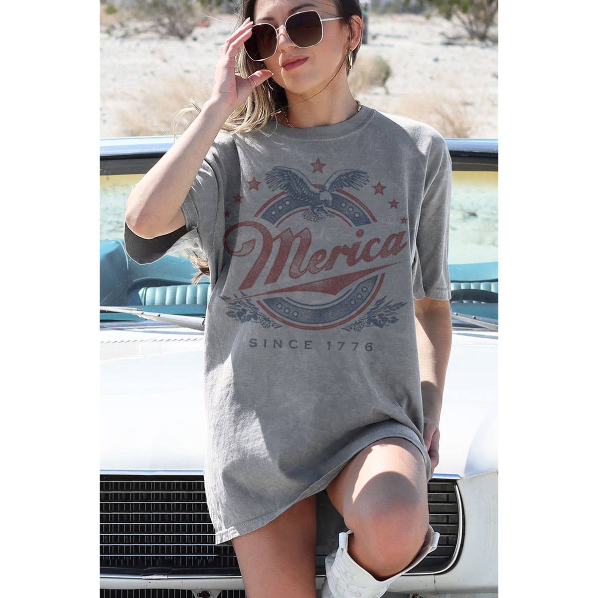 HRTandLUV - Wholesale Tunic - Women's - MERICA OVERSIZED GRAPHIC TEE1