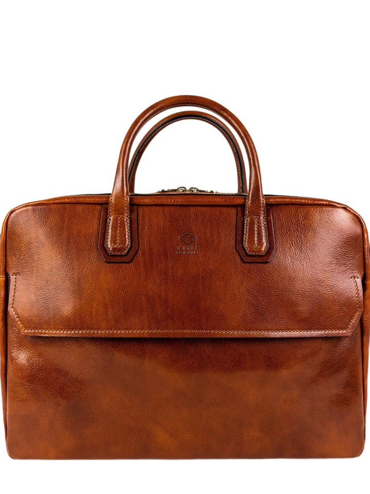 Large Leather Briefcase Laptop Bag - Nostromo for wholesale by Time Resistance