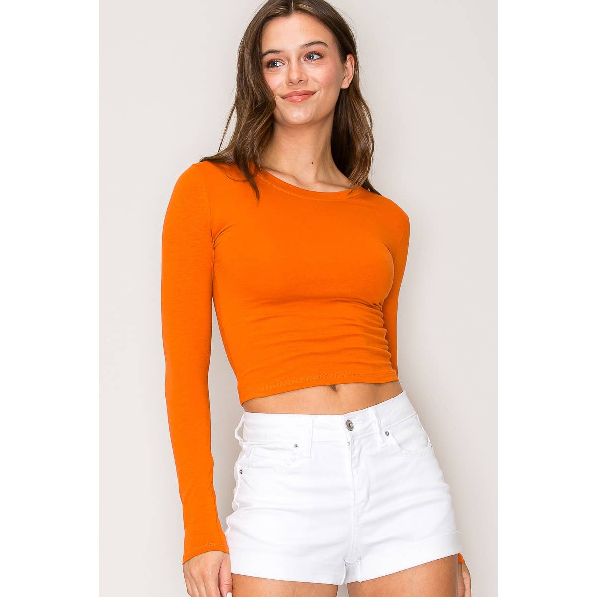 Popular 21 – wholesale Knit top – Women's – Crew Neck Long Sleeve Cotton Cropped Knit Top6