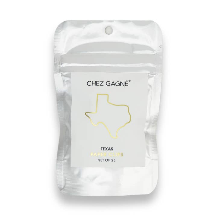 Texas State - Unique Gold Plated Paper Clips - Pack of 25 for wholesale by Chez Gagné