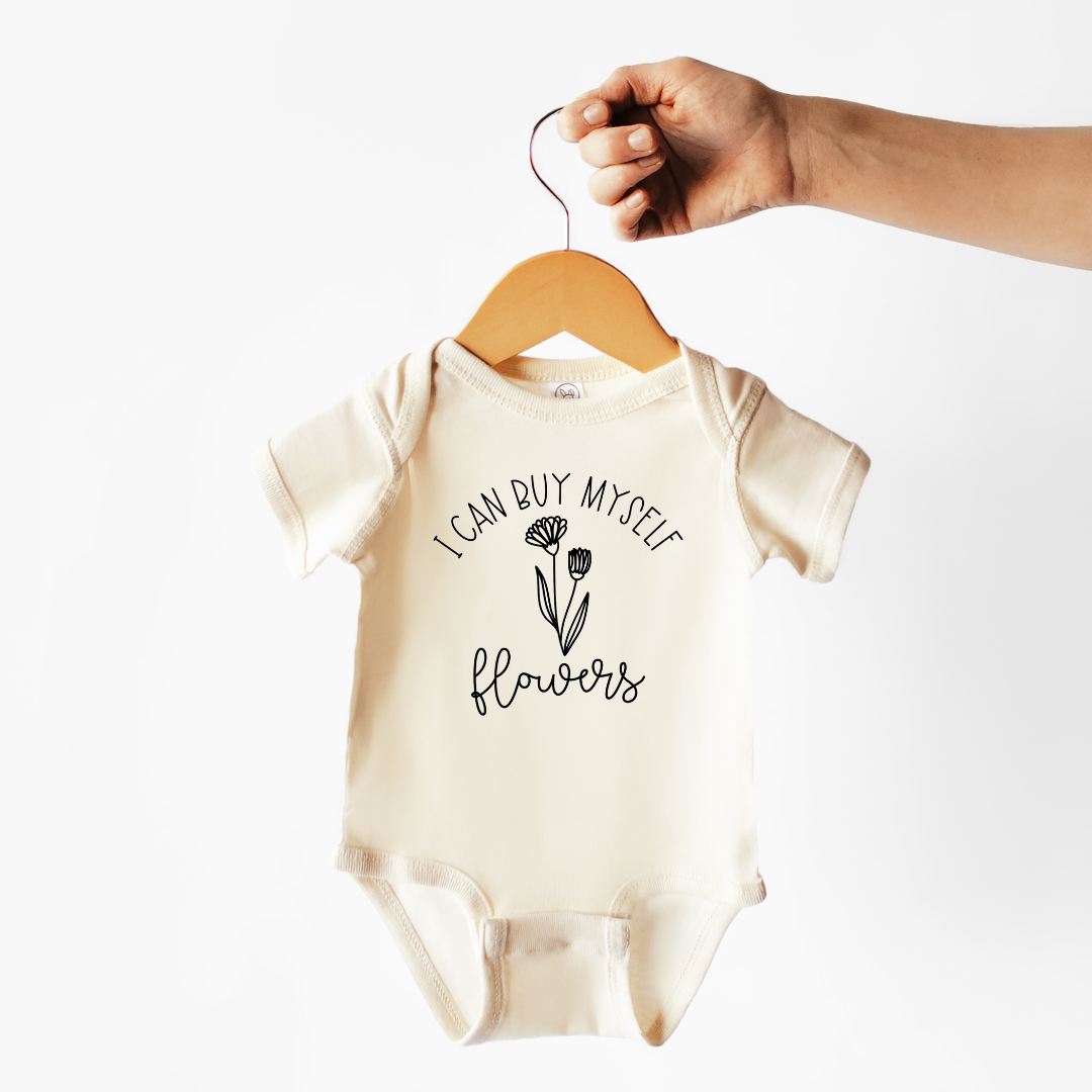Ik Kan Zelf Bloemen Kopen 100% Katoenen Babyromper of T-shirt