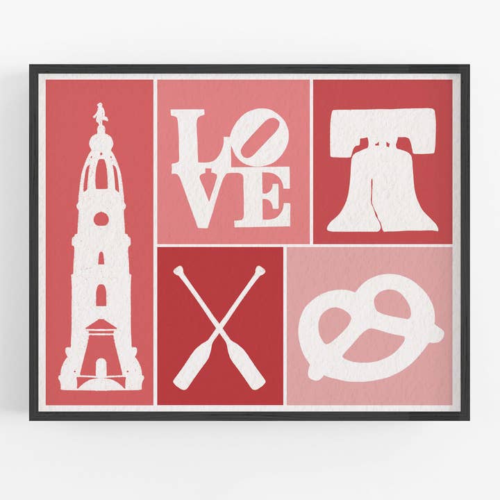 Philadelphia Print | Philadelphia, PA Illustratie voor wholesale door Map Maiden