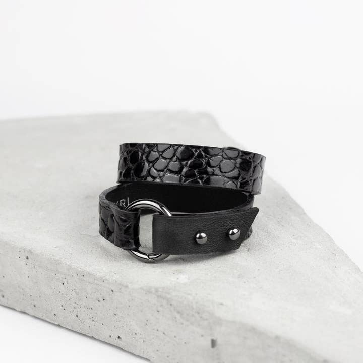 'AYA' Leather Bracelet With O-ring for wholesale by MIMIKRI Design