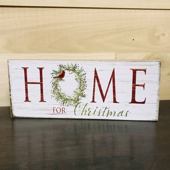 JanMichaels Art & Home - Wholesale Christmas Decoration - BA1750 Home for Christmas Block CLEARANCE