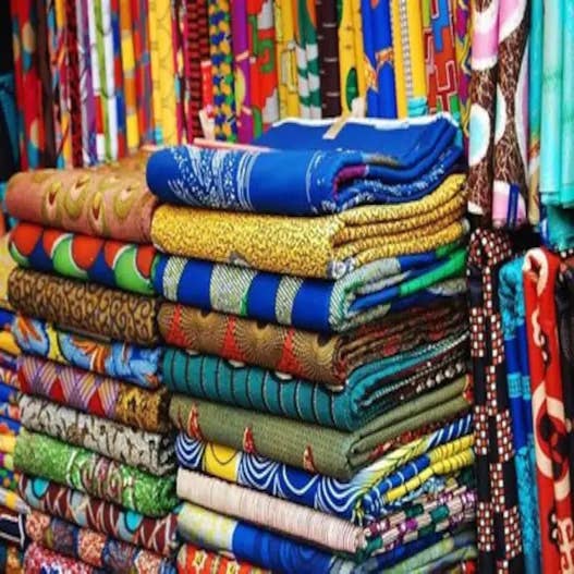 African Blue / Orange Kente Print Fabric Kente Ghana Wax Cloth AF-4027 -  100% Cotton -- African Fabs
