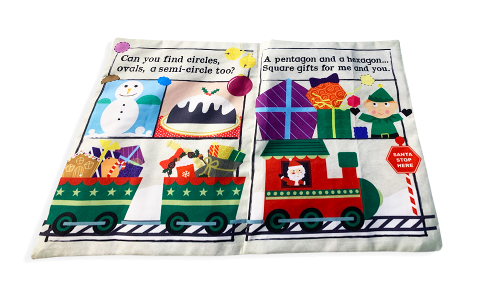 Jo & Nic's Crinkly Cloth Books - Wholesale Baby & Toddler Book (0-2) - Nursery Times Crinkly Newspaper - Christmas Shapes2