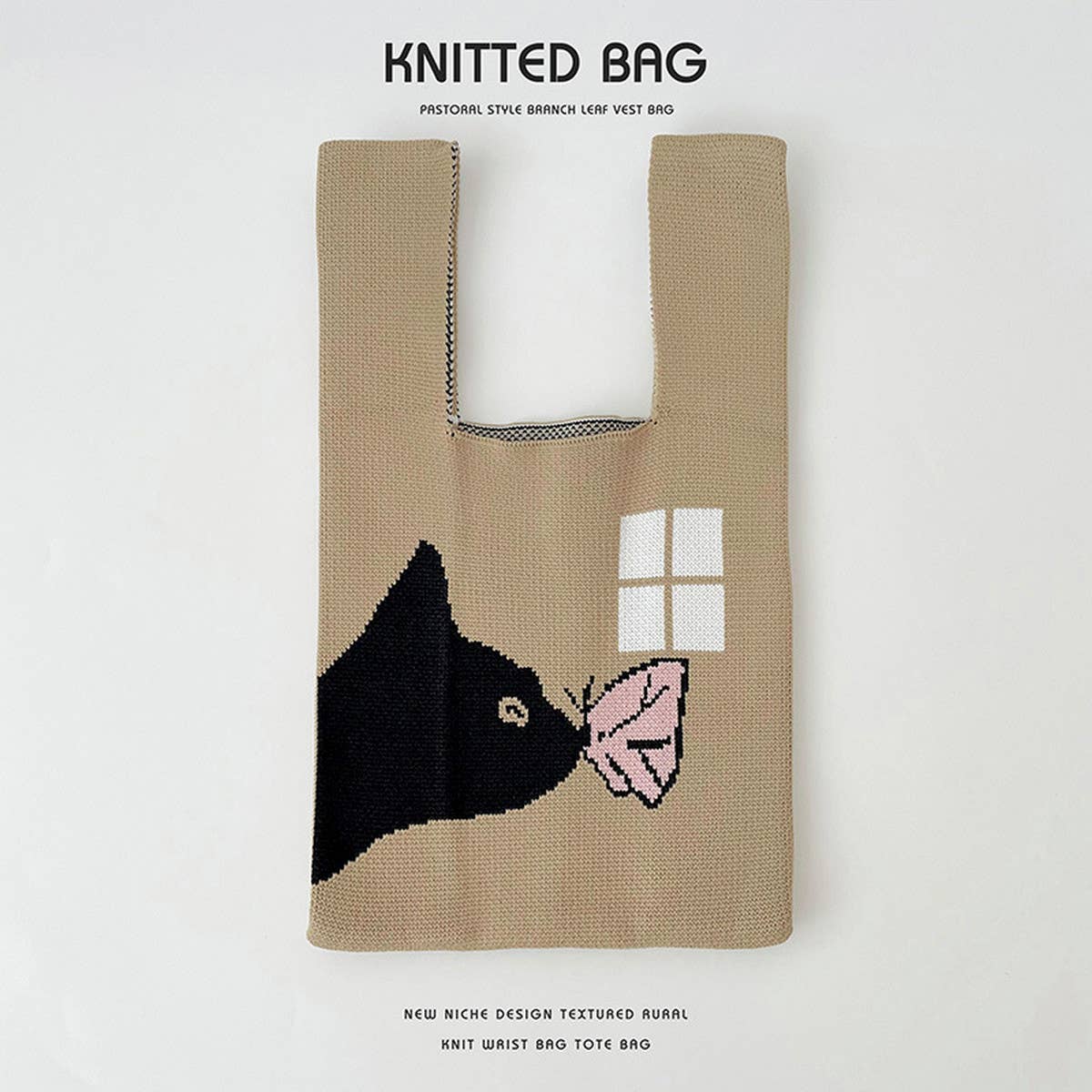 ACCITY - Wholesale Tote Bag - Women's - CUTE CARTOON ANIMAL KNITTED SHOULDER BAG HANDBAG_CWAB23973