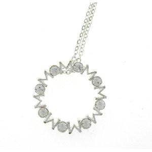 Forever Mom Crystal Necklace In Sterling Silver for wholesale by SILVER MOON BAY