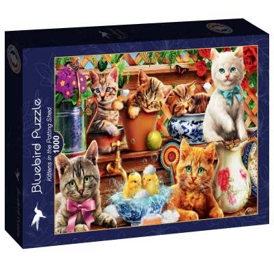 Bluebird Puzzle – wholesale Puzzle – Adult – 1000 Piece Puzzle - Kittens In The Potting Shed0