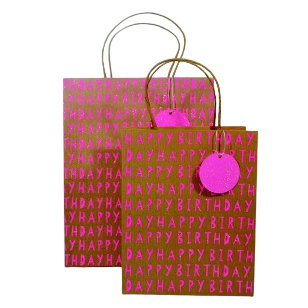 The Unique Paper Company - Wholesale Gift Bag - Neon Kraft Glitter Gift Bags Spring Easter Mother's Day3