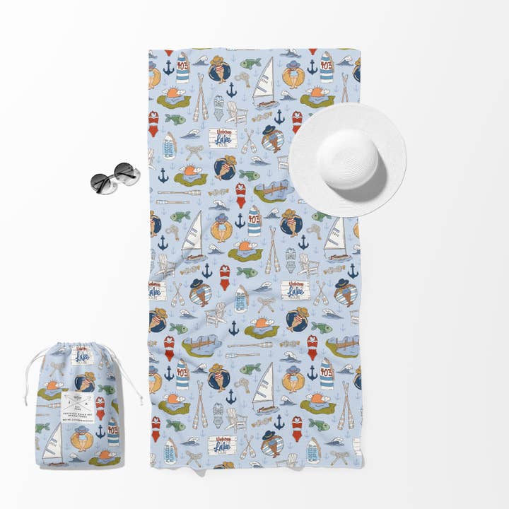 Toalla de Playa de Secado Rápido de Doble Cara The Lake House para venta al por mayor de June Apothicarie