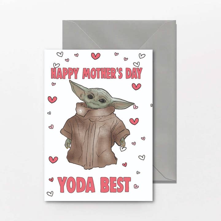 Mother's Day Yoda Best Card for Mum, Stepmum for wholesale by Cheeky Chops Cards & Wanky Candles