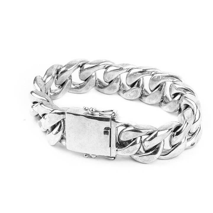 JUNGLE TRIBE – wholesale Länkar och kedjearmband – Tjock kubansk länk Silver kedja armband