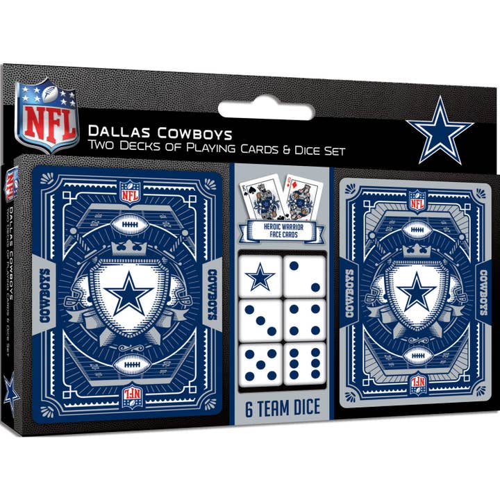 Dallas Cowboys - 2-Pack Playing Cards & Dice Set for wholesale by Masterpieces Puzzles