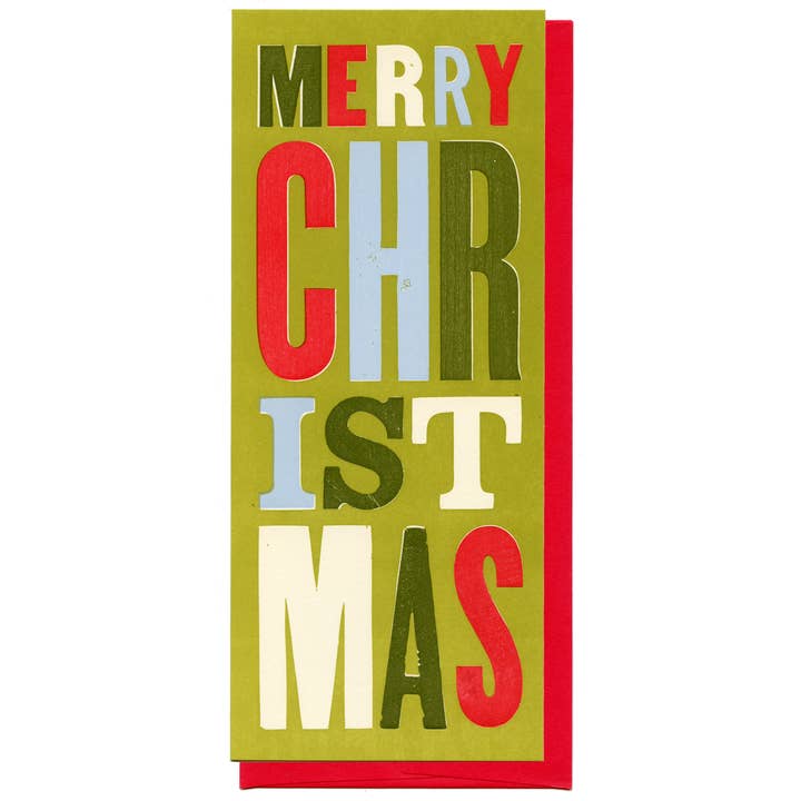 Cartão de Natal com Tipografia em Madeira por atacado de Kiss The Paper