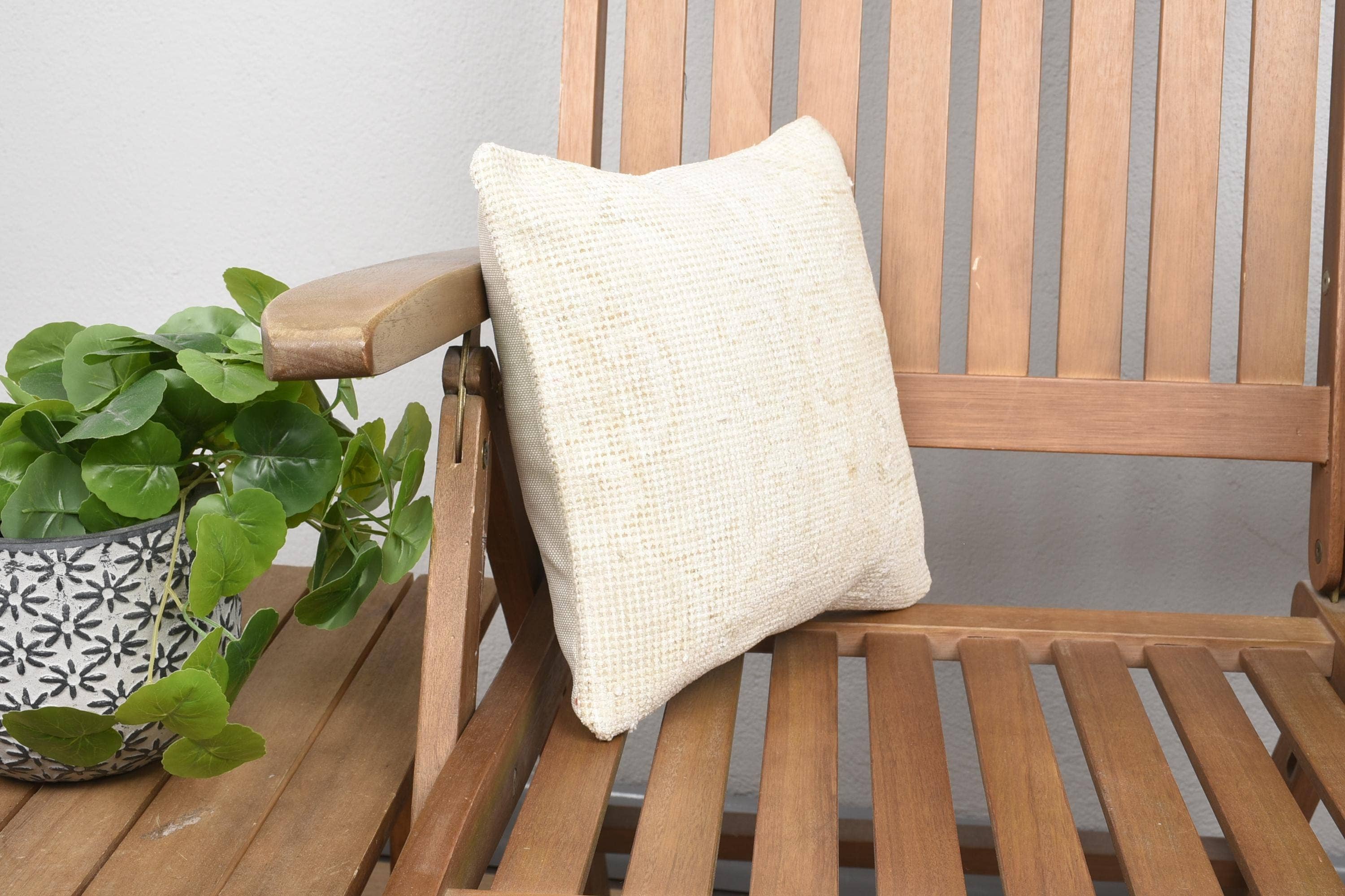 The Loom Wholesale - Wholesale Throw Pillow Cover - Beige and White Turkish Kilim Pillow in Vintage Style,...1