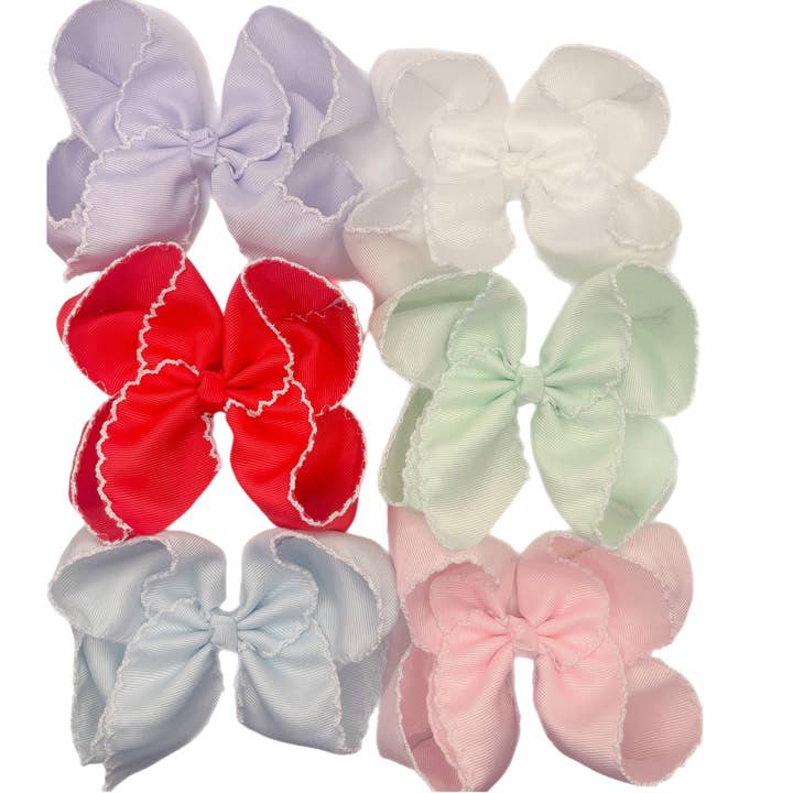 Just For Fun Threads - Wholesale Hair Bow - Kids - Fun Size Solid Moonstitch Hair Bows (5in)
