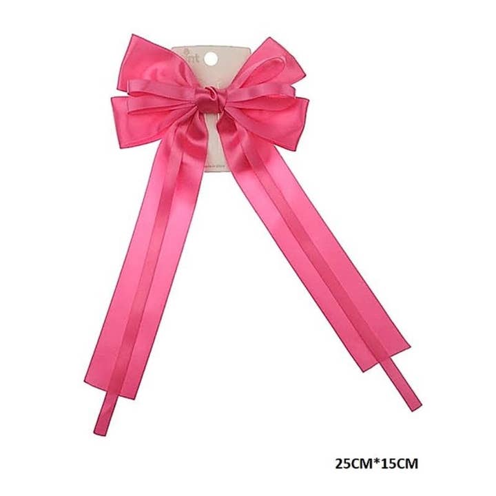 Satin Hair Bow Clip for wholesale by Atlas Fashion