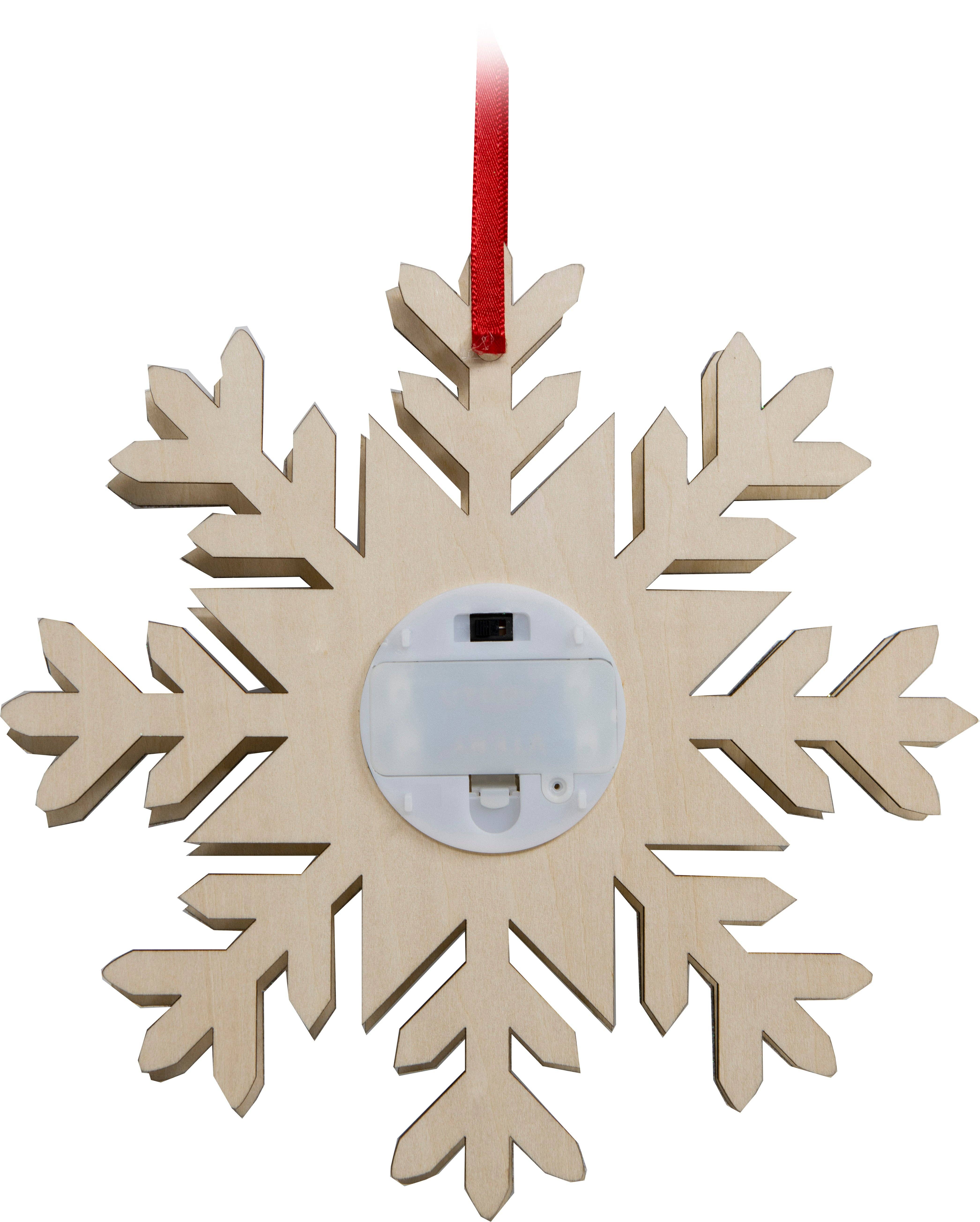 Glow Decor - Wholesale Ornament - Sneeuw Veel Verliefd LED Houten Sneeuwvlok2