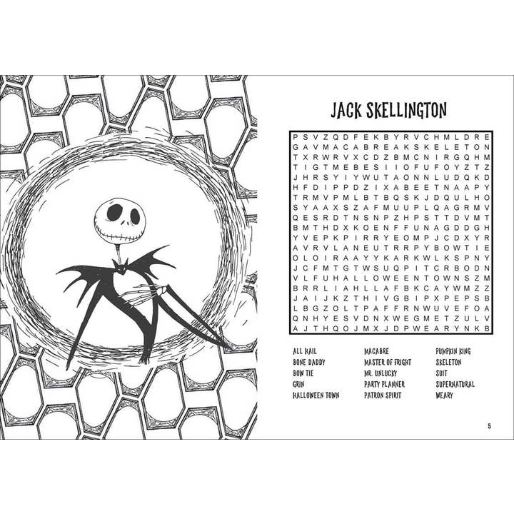 Simon & Schuster - Wholesale Coloring Book - Adult - Disney Tim Burton's The Nightmare Before Christmas Word Search and Coloring Book by Editors of Thunder Bay Press