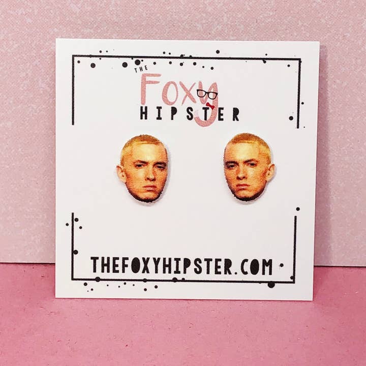 The Foxy Hipster - Wholesale Stud/Post Earrings - Eminem Stud Earrings