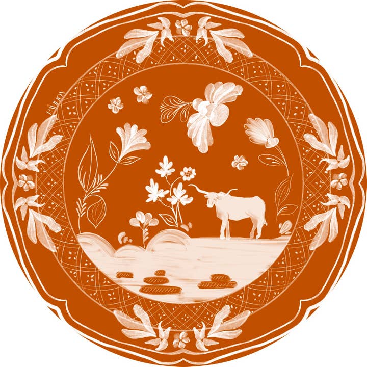 Austin Longhorn Dinner Sized Collegiate Paper Plates - 8 pk for wholesale by Pavilion Paper