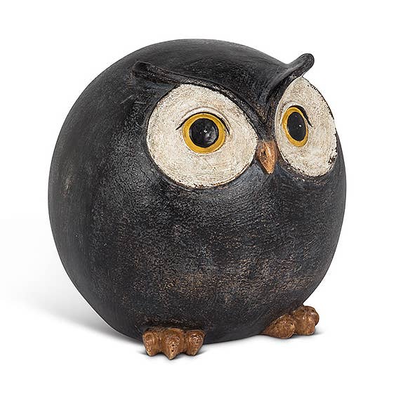 Round Ball Owl-Black-4"H for wholesale by Abbott