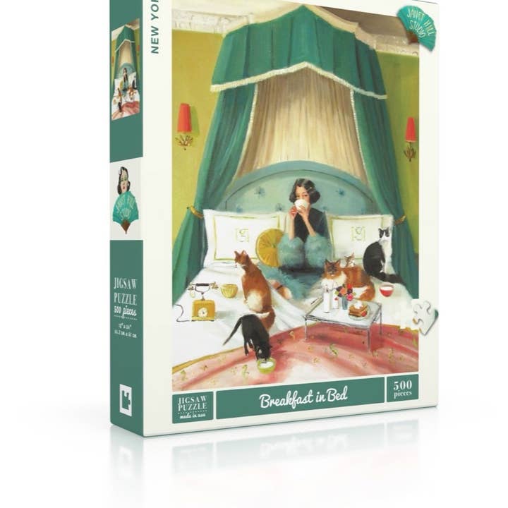 New York Puzzle Company - Vente Puzzle – adulte - Petit déjeuner au lit - Puzzle de 500 pièces0