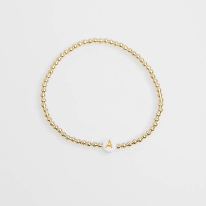 Emily Anne Designs LLC - Wholesale Beaded Bracelet - Gold Initial Bracelet3
