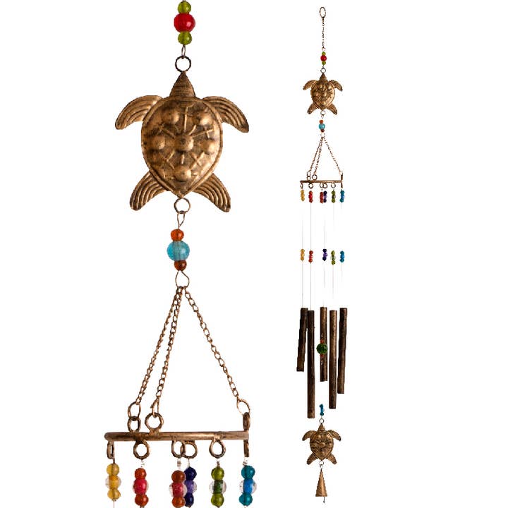 Benjamin International - Wholesale Wind Chime - Recycled Animal Windchime - Turtle
