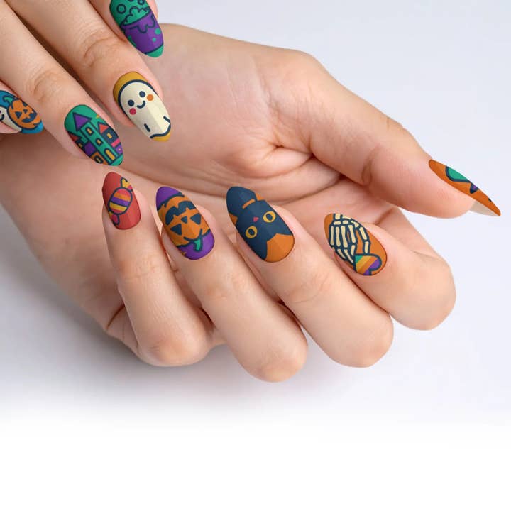FYNE BODY - Wholesale Press-on/fake nails - Ghostly Glam Halloween Multicolor Press-On Nails79