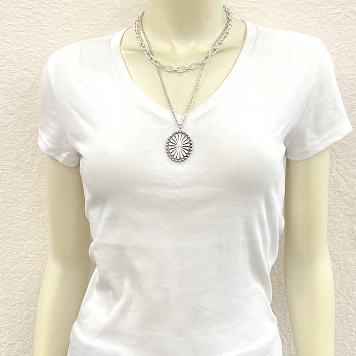 ISAC Trading Inc - Wholesale Pendant/Charm Necklace - 738400, Concho Necklace