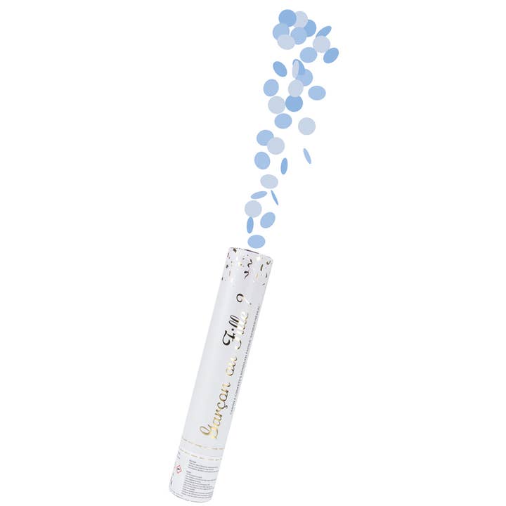 Tim&Puce Factory - Wholesale Confetti - GENDER REVEAL BLUE 28CM CONFETTI CANNON1