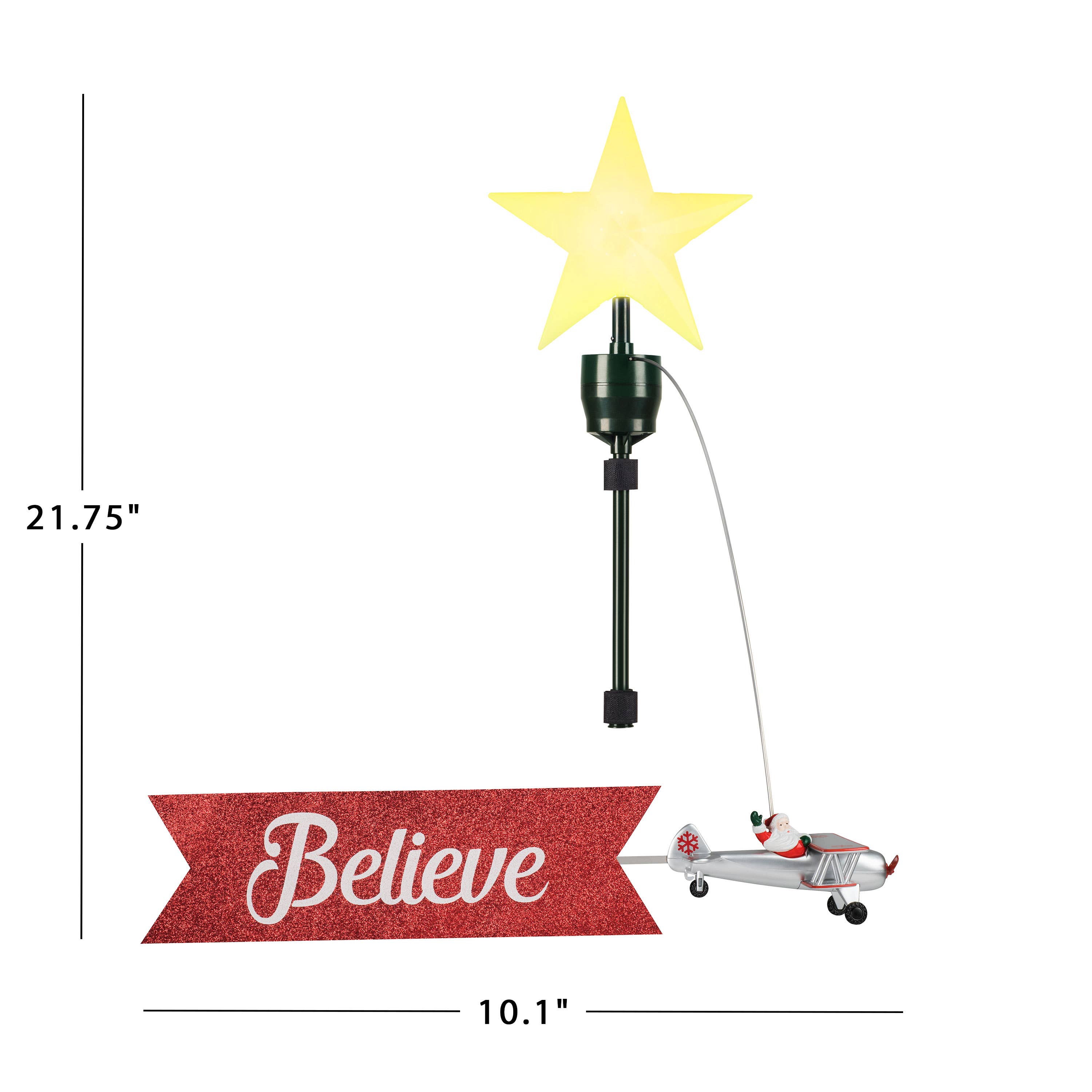 Mr. Christmas - Wholesale Tree Topper - Animated Tree Topper Biplane - White Santa2