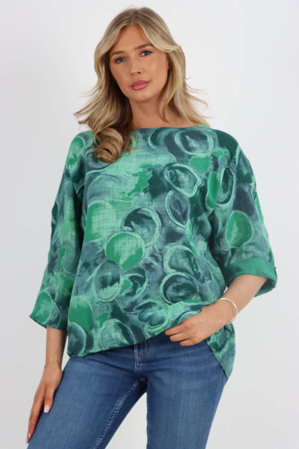 Miss Bold – wholesale Blouse – Women’s – Italian Circle Print Cotton Top2