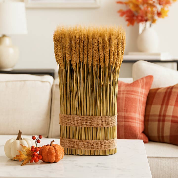 2626 Designs - Wholesale Dried/Pressed Flowers - Fall Harvest Preserved Decorative Wheat Standing Plant 1