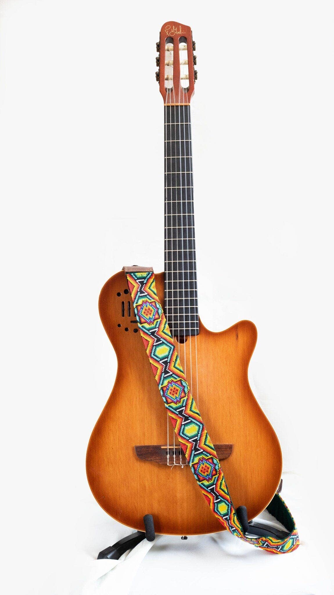 Mother Sierra - Wholesale Guitar Strap - Unisex - Santana - Native Beaded Guitar Strap Designed for Rockstars