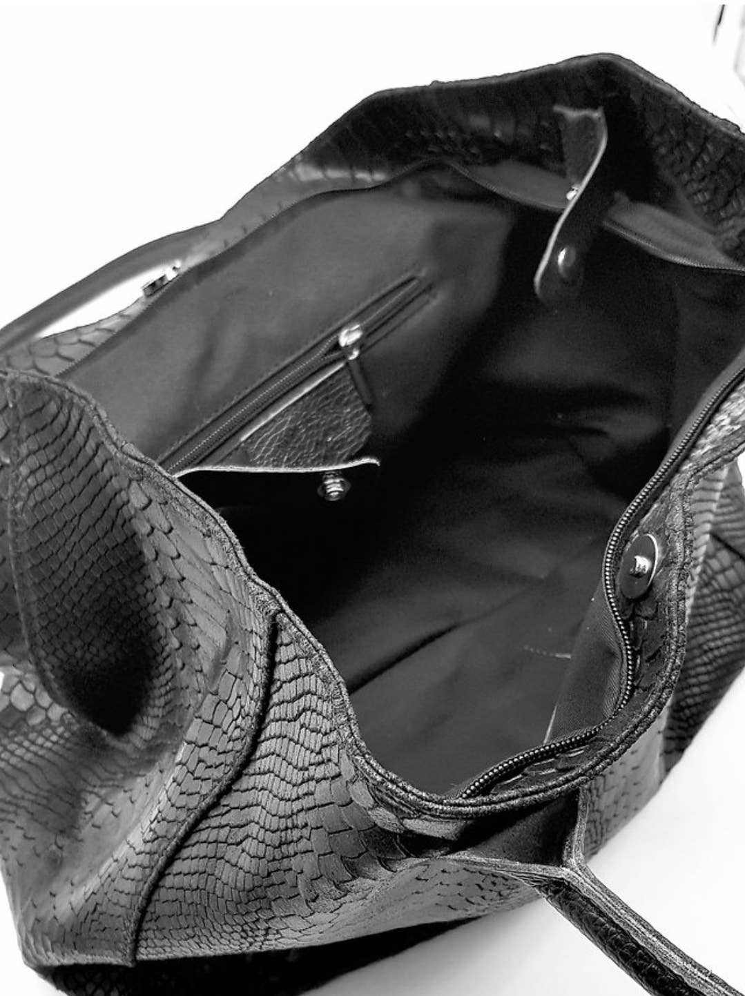 ZEEN - Venta al por mayor Bolso con correa - Mujer - Bolso de cuero LOLA Nero Lucido6