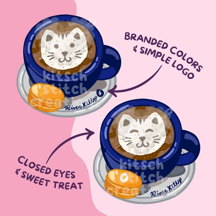 Kitsch Stitch Creations - Wholesale Sticker - Custom Cat Cafe Vinyl Sticker Pre Order2