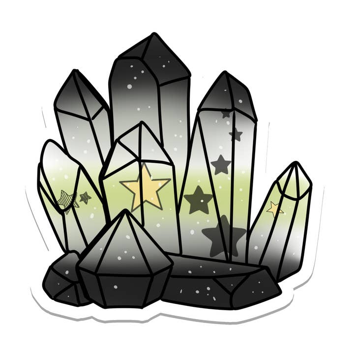 Kristall Agender Stolz | Hexe | Wasserdichter Aufkleber | 2,5" für den Großhandel von Rebel and Siren Stickers
