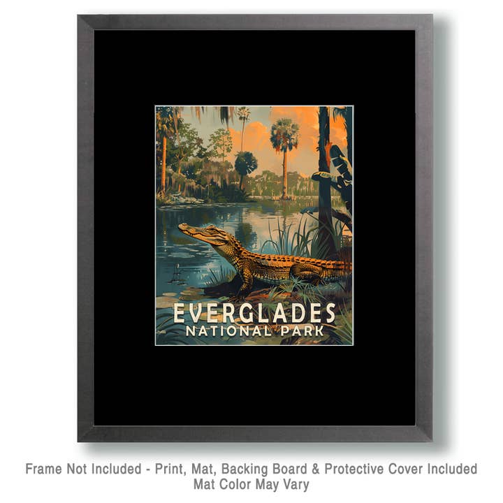 Mowbi - Wholesale Art Print - Vintage Everglades Travel Poster - Everglades Souvenir Home Decor Wall Art Prints – 8″x10″ Artwork – 11″x14″ Matte1