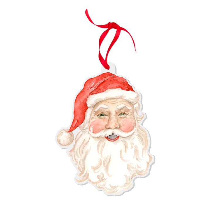 Décoration aquarelle Jolly Santa pour la vente par Simply Jessica Marie