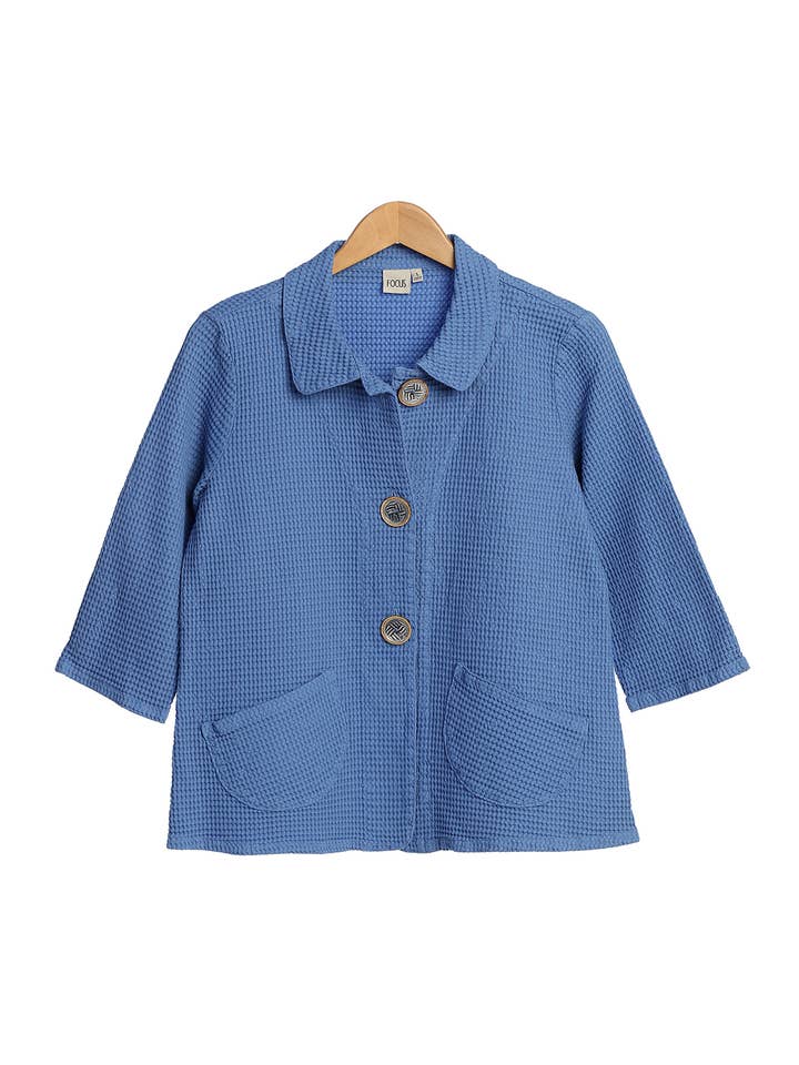 Focus Fashion - Vente Veste – femme - Petite veste gaufrée à manches 3/4 - SW2341