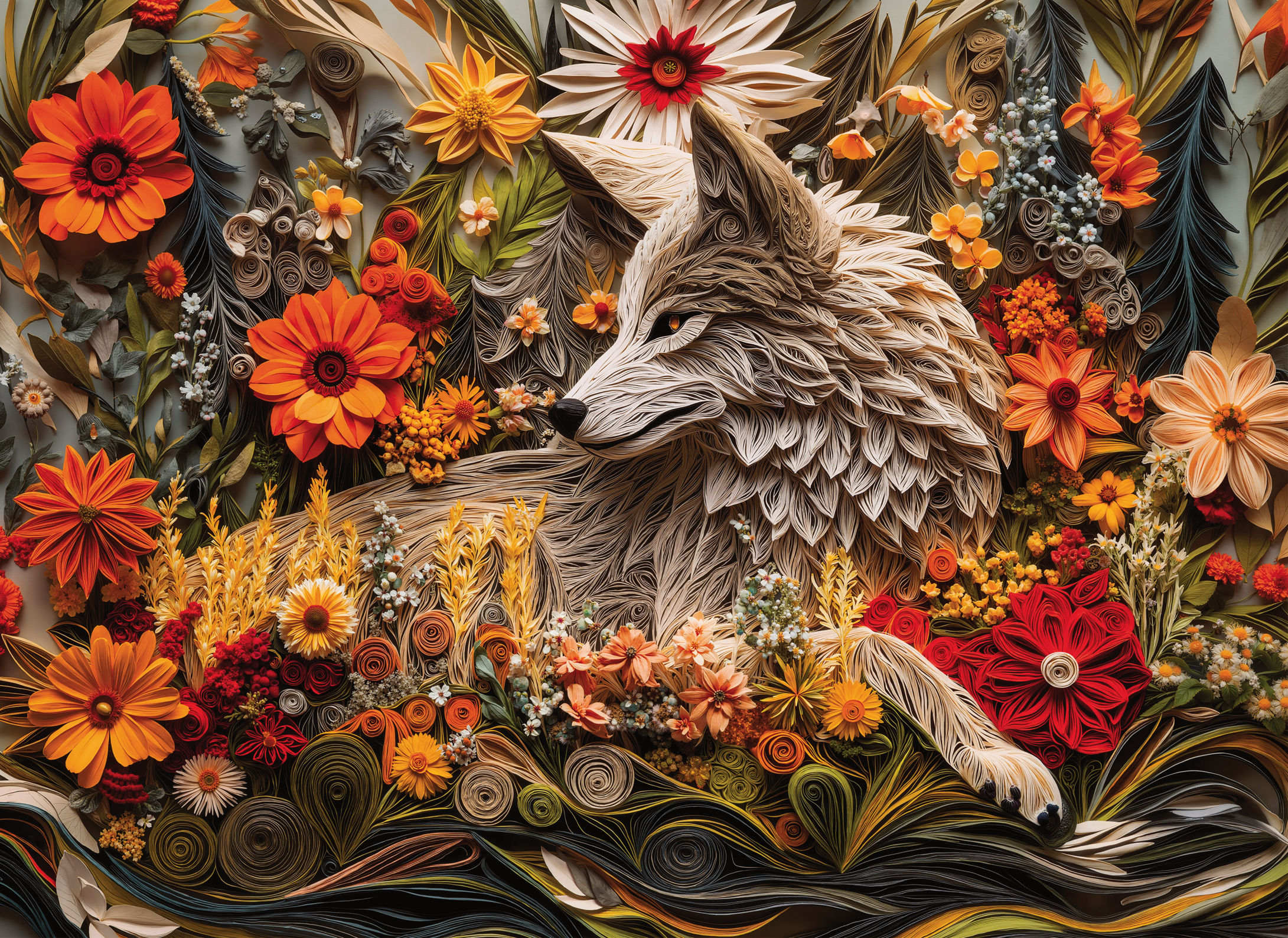 Final Piece Puzzles - Wholesale Puzzle - Adult - No. 15 - Wildflower Wolf1