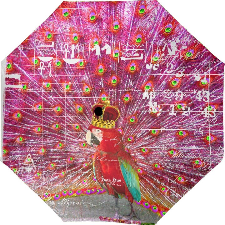 ANIMAL MIX - THE KING Semi-Automatic Foldable Umbrella for wholesale by Bønes and Balløøns