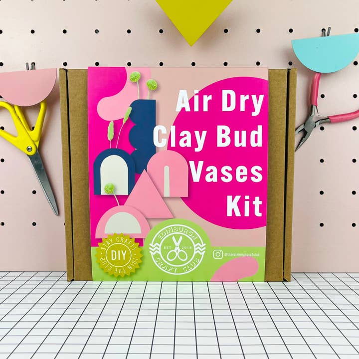 The Edinburgh Craft Club - Vente Kit de bricolage - Kit de vases Air Dry Bud1