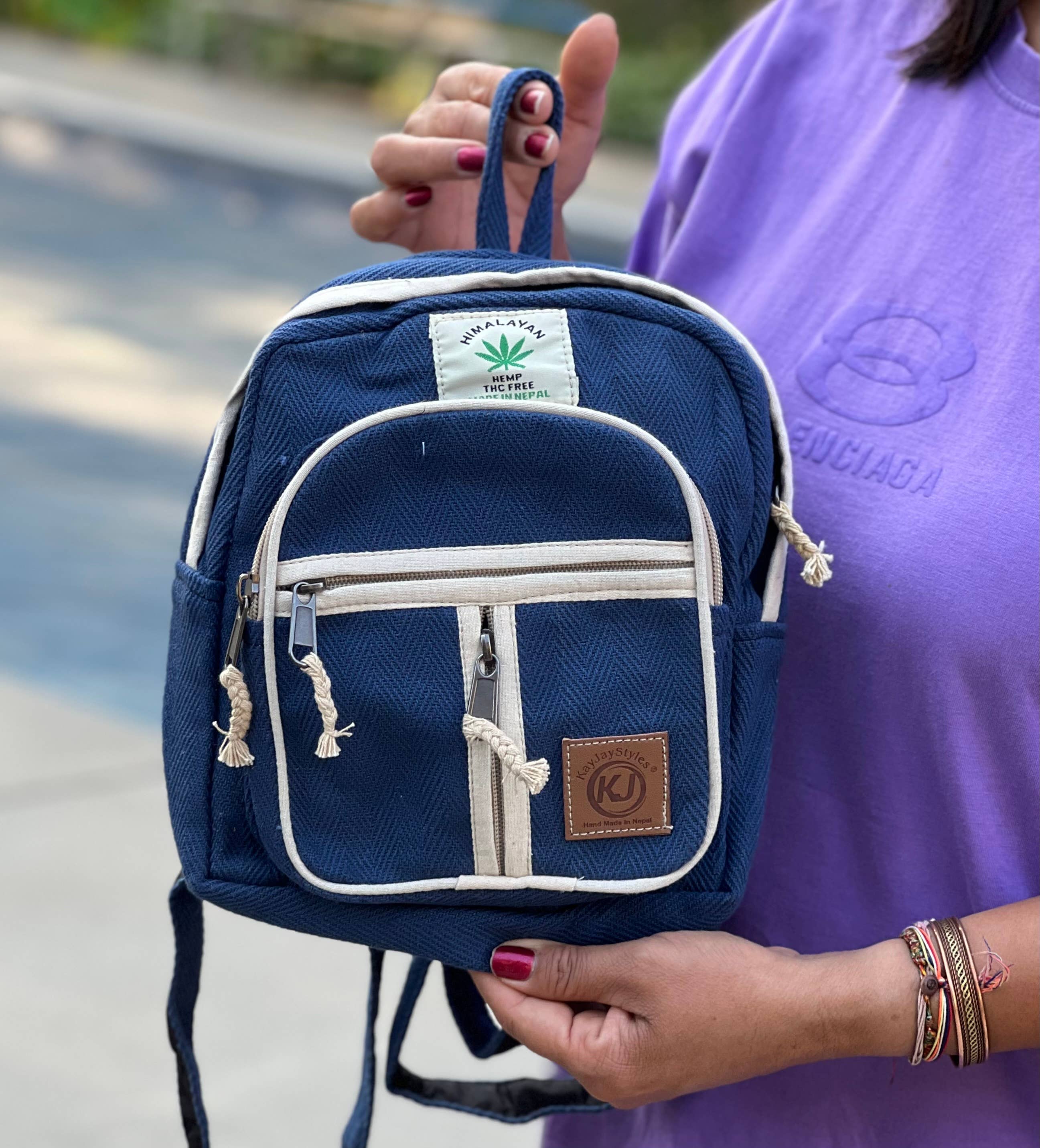 Lungta Imports - Wholesale Backpack - Women's - Handmade Lightweight Natural Hemp Himalayan Nepal Minipack14